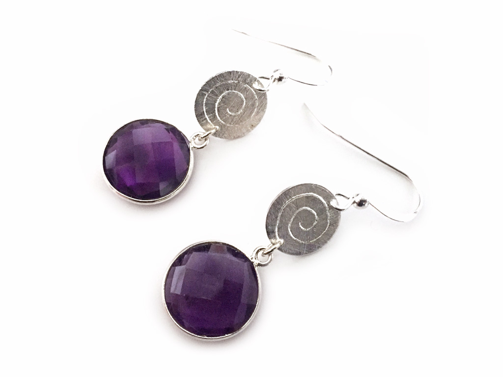 anke decker Ohrringe Amethyst lila