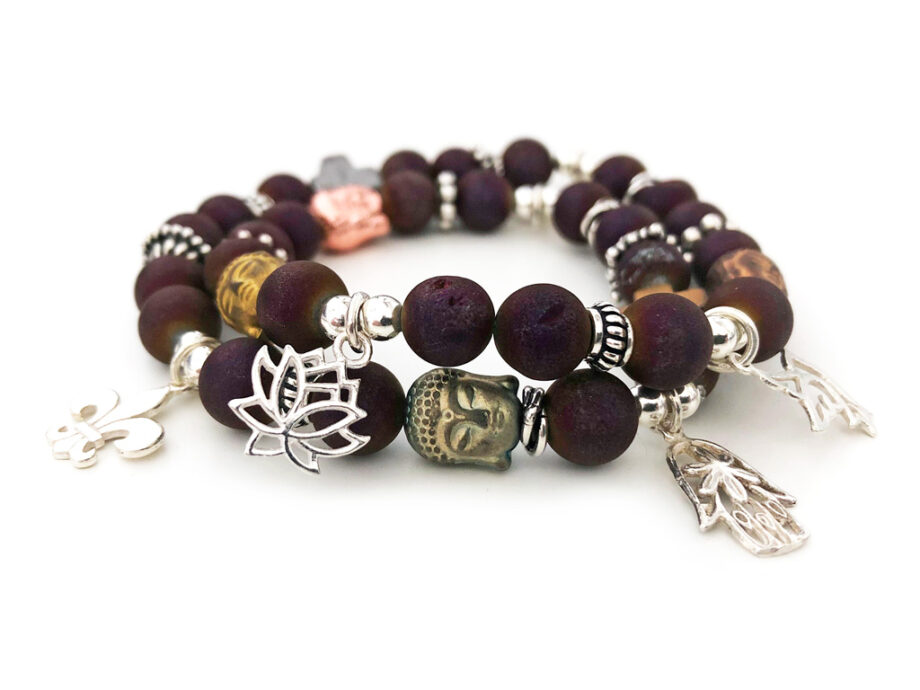 anke decker creative jewelry Armband purple hippie